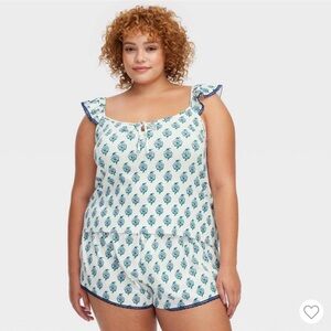 NEW Roller Rabbit x Target Bouquet Pointelle Pajamas Blue - Size 1X Sold Out!
